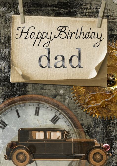 Happy Birthday Dad Greeting Card Free Stock Photo - Public Domain Pictures