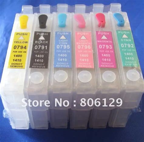 SUBLIMATION INK prefilled! chipped refillable cartridges T0791 0796 for ...