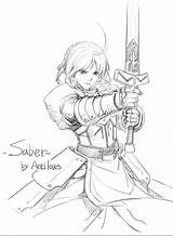 fate Saber Sketch02 By Antilous On DeviantArt  Sketches Manga sketch template