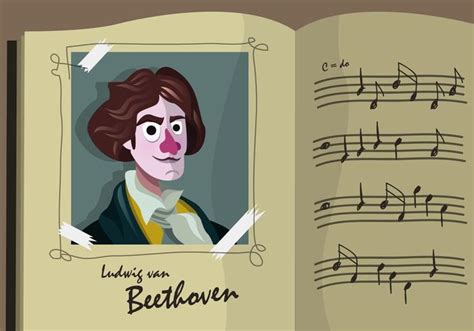 Beethoven Cartoon Portrait vector Illustration 153705 Vector Art at ...