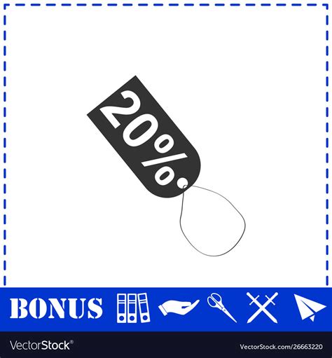 20 percent discount icon flat Royalty Free Vector Image