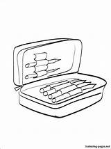 Pencil Case Coloring Pages sketch template