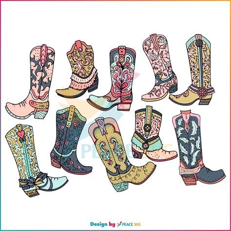 Retro Vintage Western Cowgirl Boots Country Music SVG » PeaceSVG