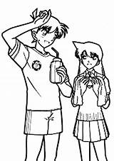 Detective Conan With Ran As Shinichi Kudo Coloring Page Sun  sketch template