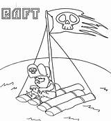 Raft Coloring Page sketch template
