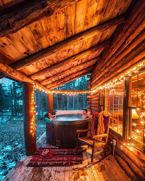 Log Cabins (@cabinsdaily) on Instagram: “How about a dip in the hot tub? 😘 Follow @cabinsdaily ...