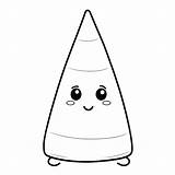 Candy Corn Coloring Page For Kids Outline Sketch Drawing Vector  sketch template