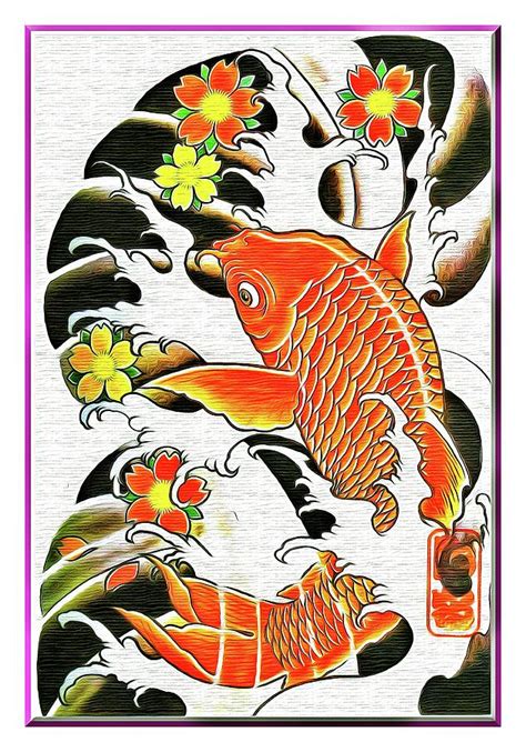 Japanese Art Koi Fish 32 Digital Art by Printable Art - Fine Art America