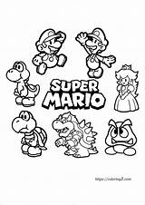 Super Mario Characters Coloring Pages sketch template