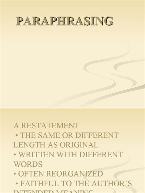 Paraphrasing Techniques | PDF | Verb | Word