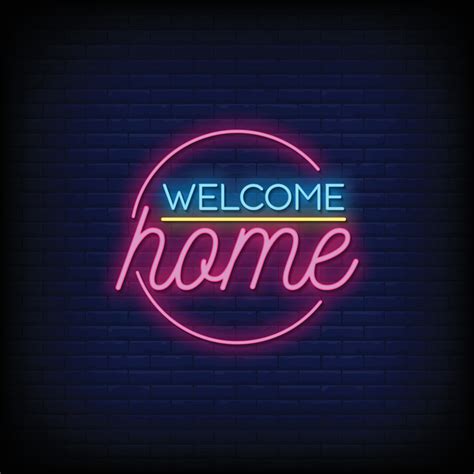 Welcome Home Neon Signs Style Text Vector 2185672 Vector Art at Vecteezy