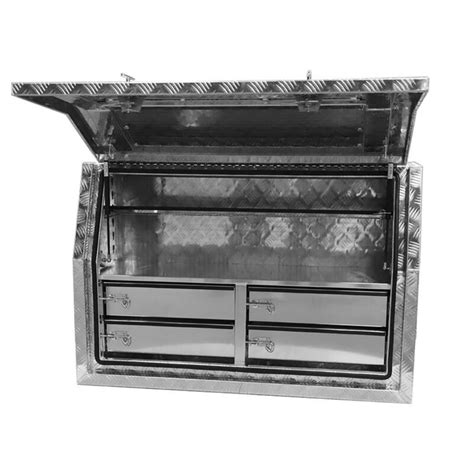 Aluminium Ute Tool Box 2.5mm 1450x530x820mm 4 Drawers Inside Vehicle ...