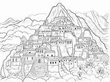 Explore Peru Through Coloring  Page sketch template