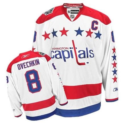 NHL Alex Ovechkin Washington Capitals Authentic Third Reebok Jersey - White