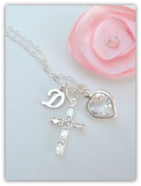 Cross Necklace Baptism Christening Necklace by MonkeysNMunchkins