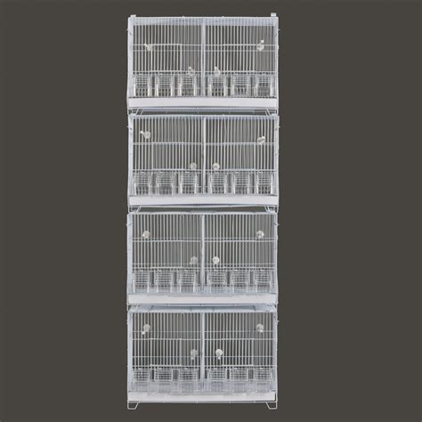 Set of 4 Stackable Breeding Bird Cage for Canary Finch Small Birds - Flyline