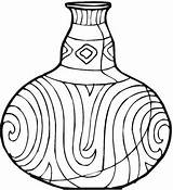 Vase & Pottery Coloring Page Pattern Pages Cute  sketch template