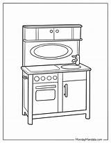Stove Coloring Clipart Drawing Clip Pages Cliparts Printable Color  sketch template