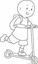 Caillou Going To School Coloring Page For Kids  Free Printable sketch template