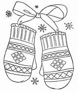 Winter Mittens Coloring Mitten Printable Kids Pages Christmas Snowman  sketch template
