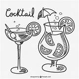 Free Vector  Cocktail Drawings Cocktails Drawing sketch template