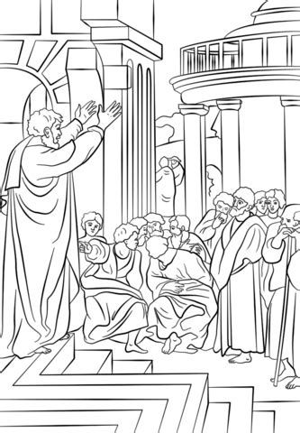 Paul Preaching in Athens coloring page | Free Printable Coloring Pages