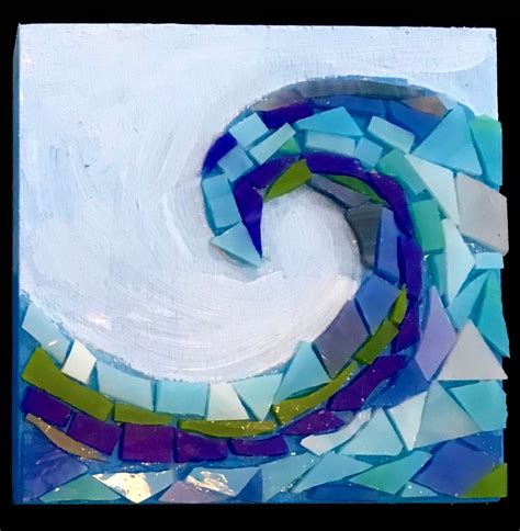 Wave Mosaic Wall Art Beach House Wall Art Ocean Mosaic - Etsy