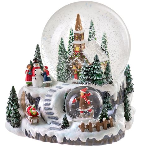 The Seasonal Aisle Musical Village Scene Christmas Snow Globe & Reviews | Wayfair.co.uk