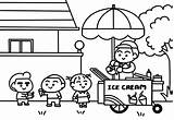 Ice Cream cart coloring Pages Style 51273737 Vector Art At Vecteezy sketch template