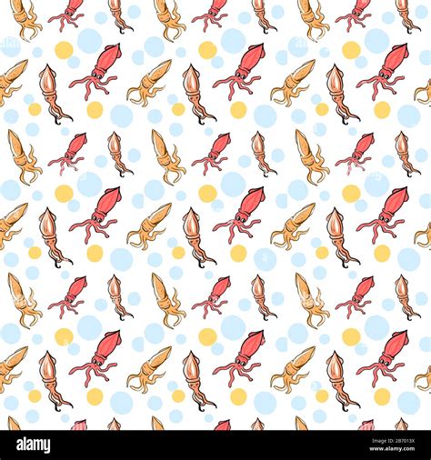 Squid pattern, illustration, vector on white background Stock Vector ...