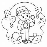 Premium Vector  Coloring Page For Kids Profession Cartoon detective sketch template