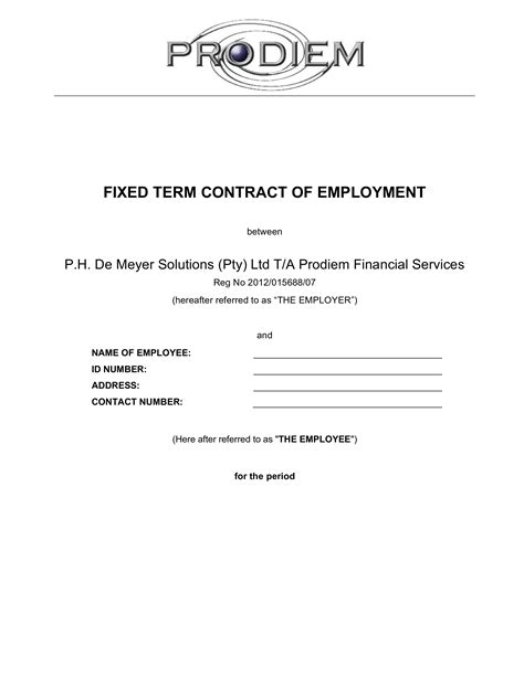 Fixed Term Employment Contract | Templates at allbusinesstemplates.com