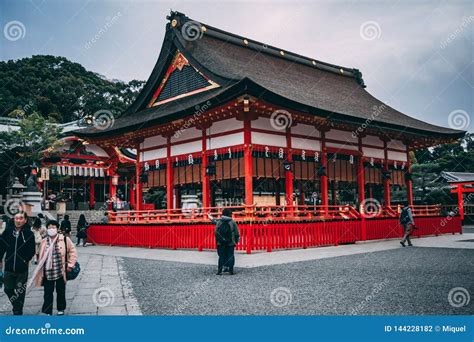 A Red Temple in Kyoto, Japan. Editorial Photography - Image of spot, inari: 144228182