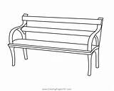 Simple Bench Coloring Page For Kids  Free Furnitures Printable sketch template