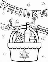 Purim Coloring Pages Printables Jewish  sketch template