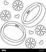 Wedding Rings Coloring Page For Kids Stock Vector Image & Art  Alamy sketch template