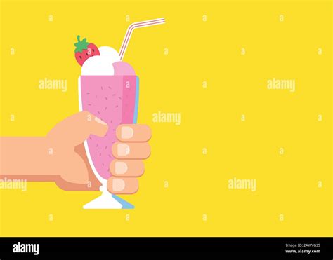 Hand holding cocktail cream Stock Vector Images - Alamy