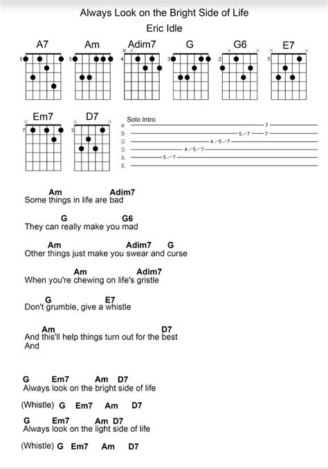 Guitar Lessons: Always Look On The Bright Side Of Life - Eric Idle ...