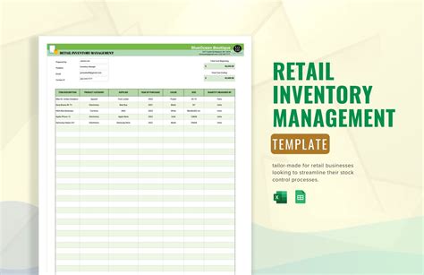 Retail Inventory Management Template in Google Sheets, Excel - Download ...