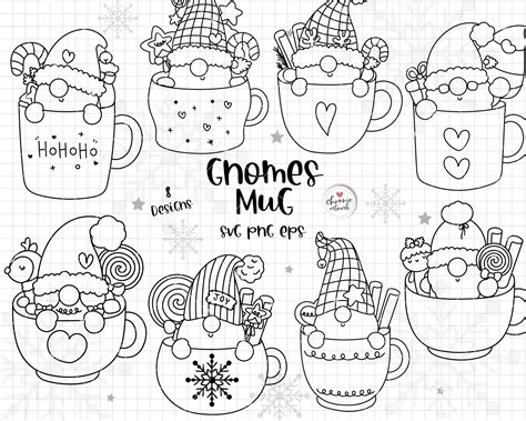 Christmas Mug Svg, Gnome Mug Svg, Christmas Gnome Mug Svg, Christmas Clipart, Mug Clipart, Gnome ...