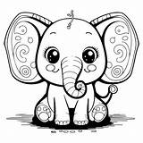 Coloring Pages Of Baby Elephants sketch template