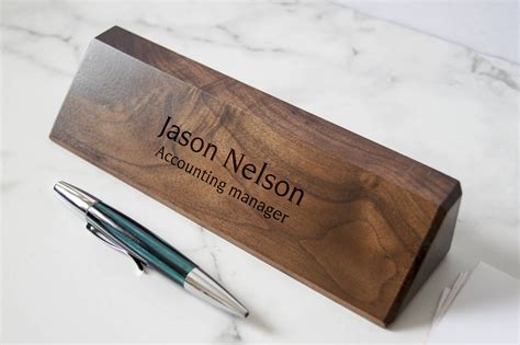 Personalized Wooden Desk Name, Customized Walnut Desk Name, Executive Personalized Desk Name ...