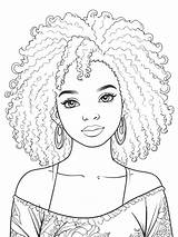 Premium PSD  Black Girl coloring Page With Afro hair Style sketch template
