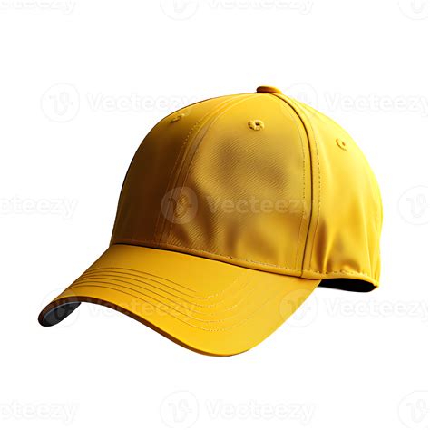 yellow baseball cap isolated on transparent background ,cap cut out mock up ,generative ai ...