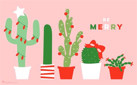 December 2017 Christmas Cactus Calendar Wallpaper - Sarah Hearts