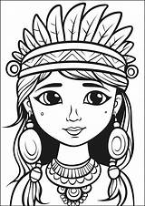 Native American Headdress Printable Coloring Pages Sketch Page sketch template