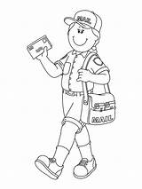 Postman coloring Pages sketch template