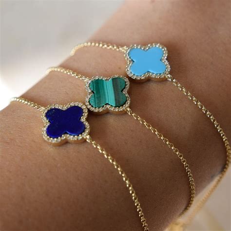 Diamond Mini Turquoise Clover Bracelet | BE LOVED Jewelry