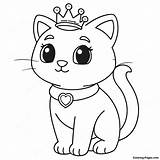 Princess Kitty Coloring sketch template