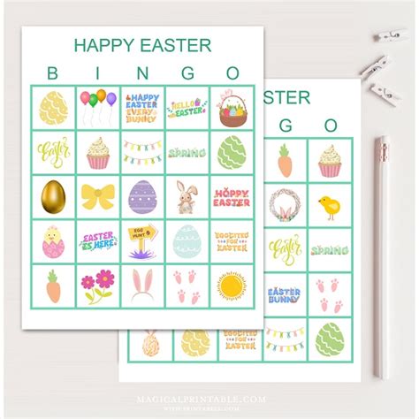 100x Happy Easter Bingo Cards – Printabell • Express